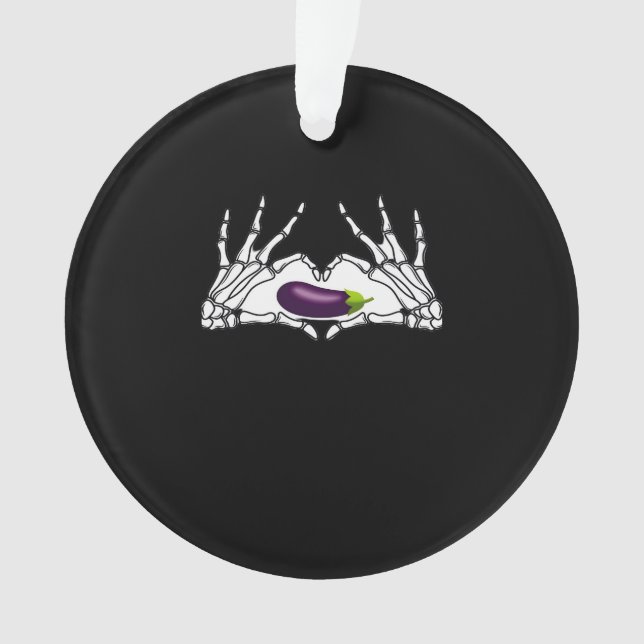 Eggplant Classic - Skeleton Hands Herz Ornament (Vorderseite)