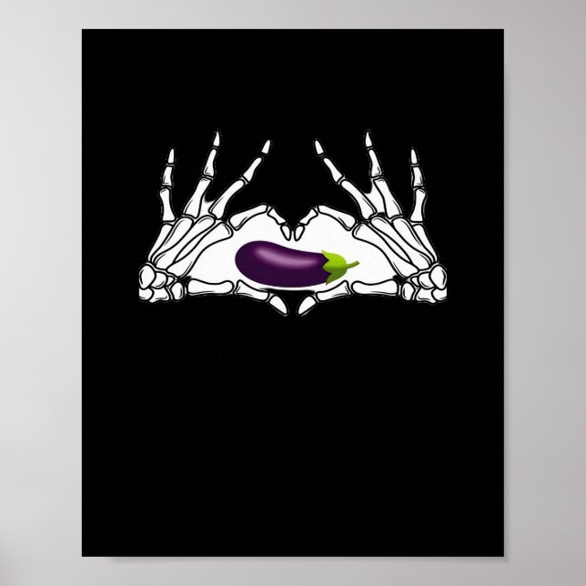 Eggplant Classic - Skeleton Hands Herz Poster (Vorne)