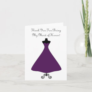 Eggplant Colored Maid of Honor/Bridesmaid Card Dankeskarte