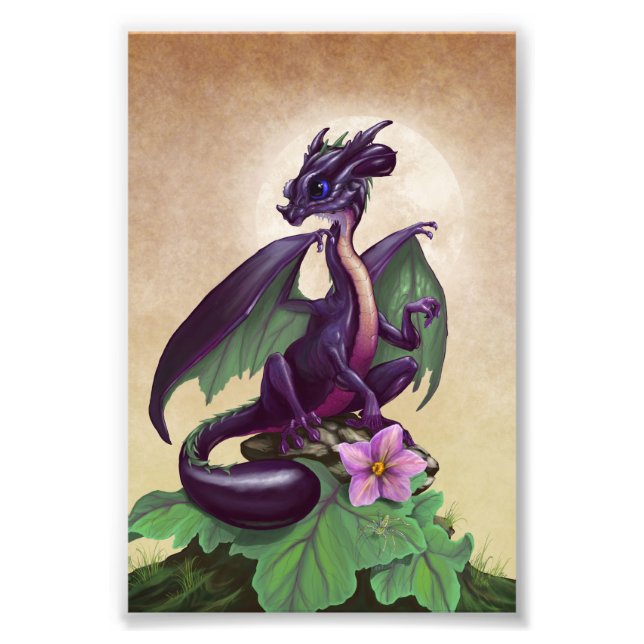 Eggplant Dragon 4x6 Print Fotodruck (Vorne)