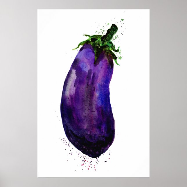 Eggplant Eggplant Watercolor Poster (Vorne)