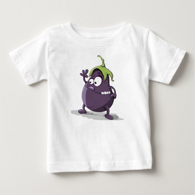 Eggplant Gemüsegarantie Cartoon Baby T - Shirt (Vorderseite)