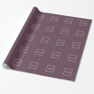 Eggplant Gerahmtes Anfangsmonogramm Geschenkpapier