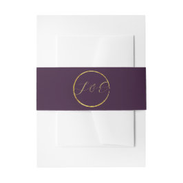 Eggplant Goldschmied Circle Monogram Einladungsbanderole