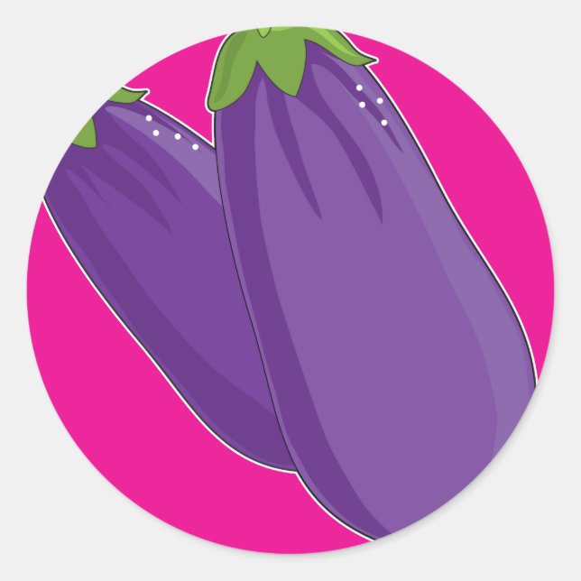 Eggplant Graphic Runder Aufkleber (Vorderseite)