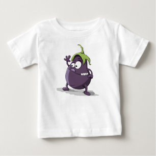 Eggplant Légumes Caractère Cartoon Baby T-Shirt