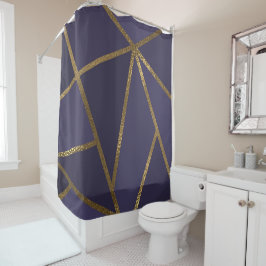 Eggplant Lila Gold Bronze Geometric Glam Chic Duschvorhang