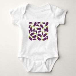 Eggplant Lila Pflanzenmuster Baby Strampler