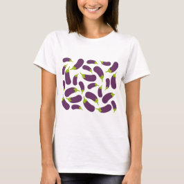 Eggplant Lila Pflanzenmuster T-Shirt