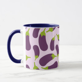 Eggplant Lila Pflanzenmuster Tasse