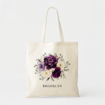 Eggplant Lila Plum Ivory White Bridesmaid Geschenk