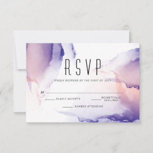 Eggplant Lila und korallenfarbene Rose Chic Alcoho RSVP Karte