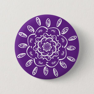 Eggplant Mandala Button