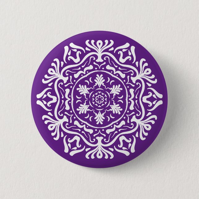 Eggplant Mandala Button (Vorderseite)