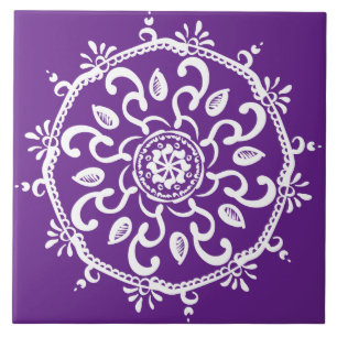 Eggplant Mandala Fliese