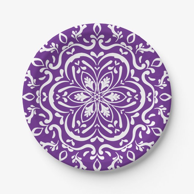 Eggplant Mandala Pappteller (Vorderseite)
