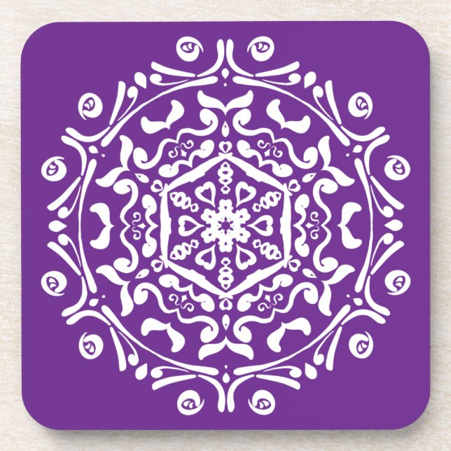 Eggplant Mandala Untersetzer (Vorderseite)