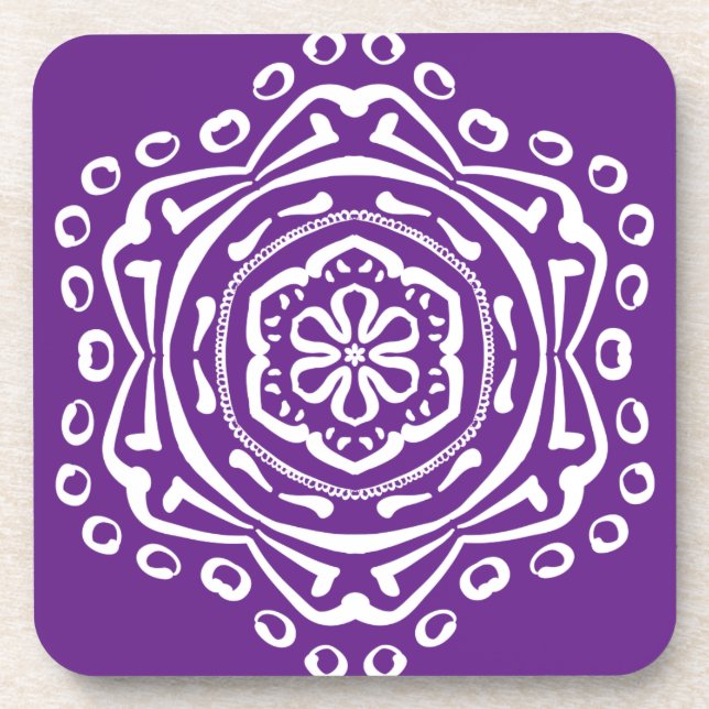 Eggplant Mandala Untersetzer (Vorderseite)