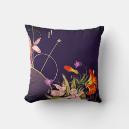 Eggplant Plum Artistic Abstrakt Botanical Kissen