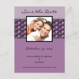 Eggplant Plum Paisley Save the Date Ihr Foto Ankündigungspostkarte