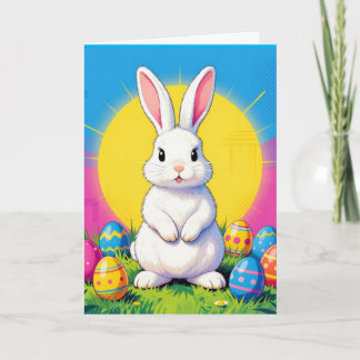 Eggs and Bunny Easter card Feiertagskarte