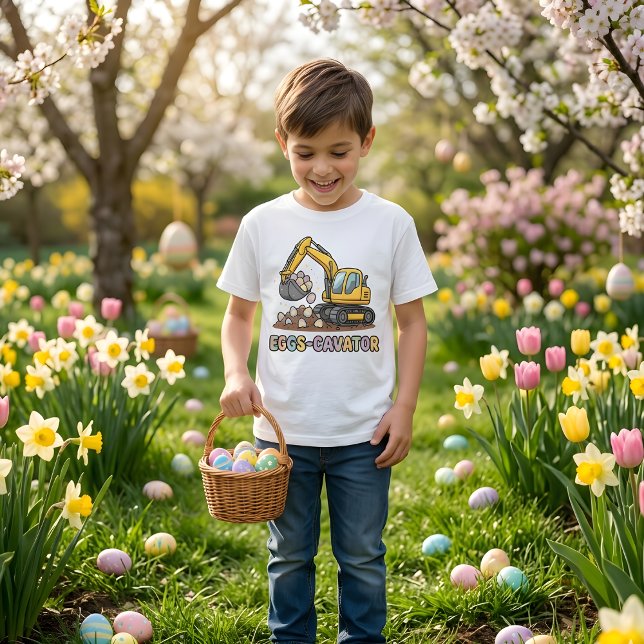 Eggs Cavator Funny Easter Excavator Boys Design T-Shirt (Von Creator hochgeladen)