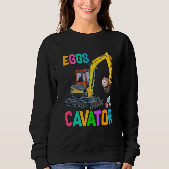 Eggs Cavator glücklicher Ostergrab Jagdeier Sweatshirt (Vorderseite)