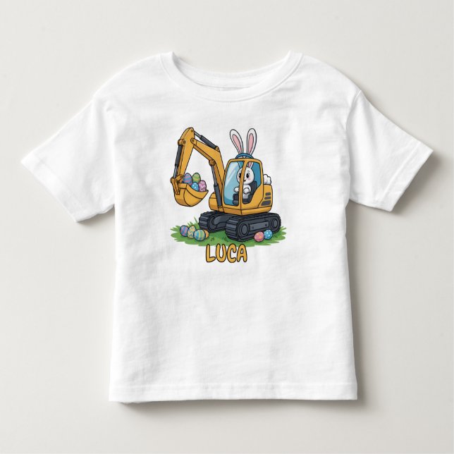 Eggs-Cavator Toddler Easter Egg T-Shirt (Vorderseite)