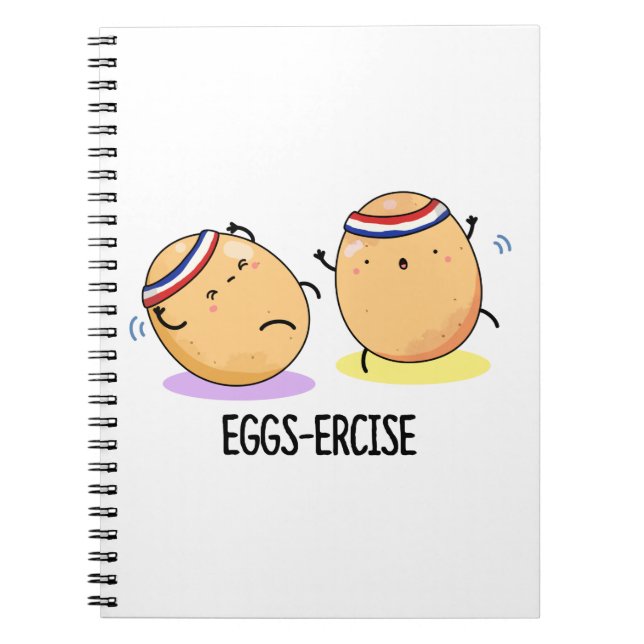 Eggs ercise Funny Aerobic Eggs Pun Notizblock (Vorderseite)
