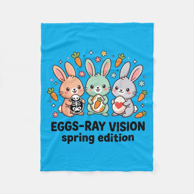 Eggs-Ray Frühlingsedition Lustige Rad Tech Ostern Fleecedecke (Vorderseite)