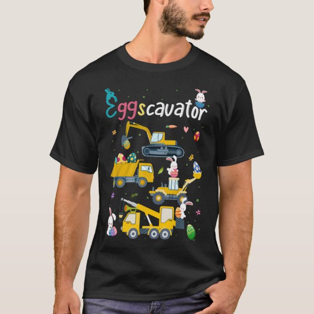 EggsCavator Happy Osterfest Sonniger Bagger Jagen  T-Shirt (Vorderseite)