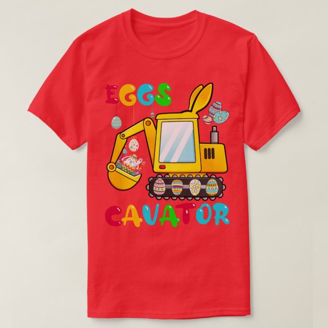 EggsCavator Happy Osterfest Sonniger Bagger Jagen  T-Shirt (Design vorne)