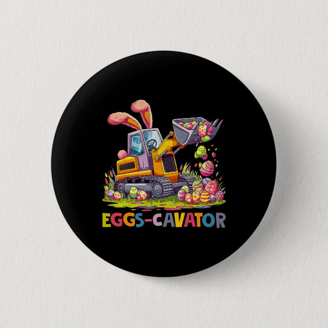 Eggscavator Oster-Eier-Suche-Bau-LKWs Zu Button (Vorderseite)