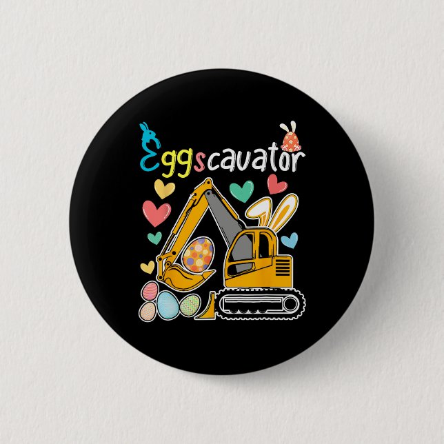 Eggscavator Ostereier Jagd Bau LKW Gi Button (Vorderseite)
