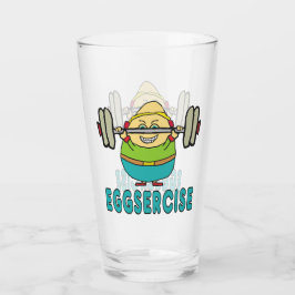 Eggsercise Egg Pun Übung Glas