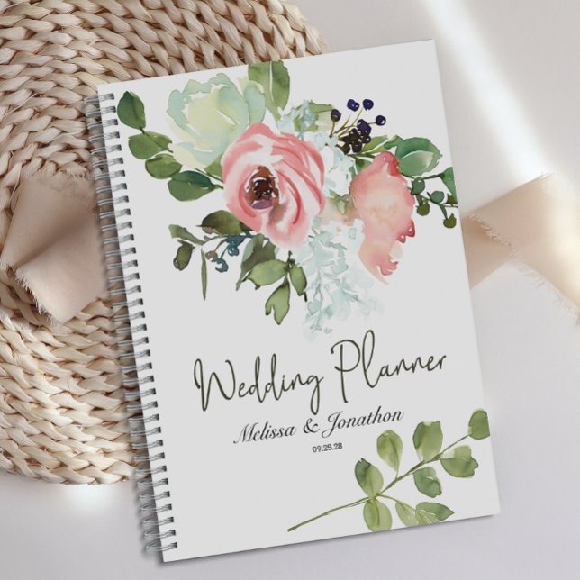 Eggshell and Blush Floral Wedding Planner Planer (Von Creator hochgeladen)