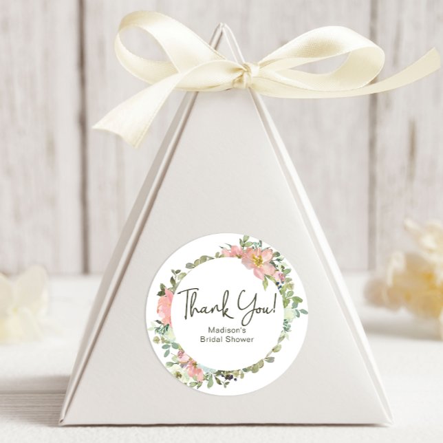 Eggshell and Blush Floral Wedding Runder Aufkleber (Von Creator hochgeladen)