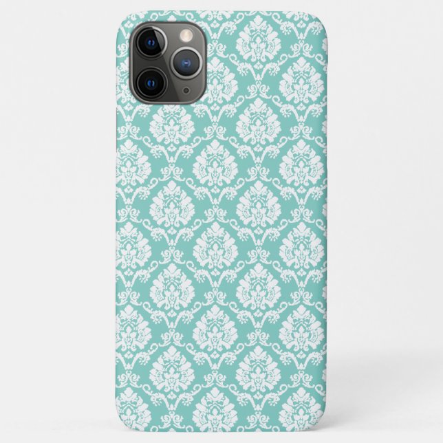 Eggshell Blue Damask Case-Mate iPhone Hülle (Rückseite)