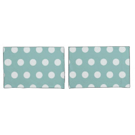 Eggshell Blue Geometric White Polka Dots Kissenbezug