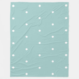 Eggshell Blue White Dots Fleecedecke