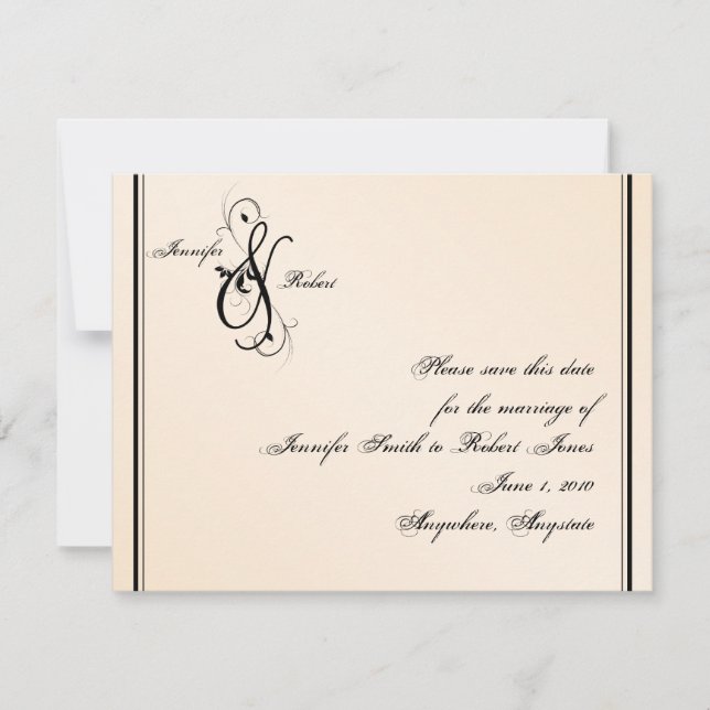 Eggshell Elegance Wedding Save the Date (Vorderseite)