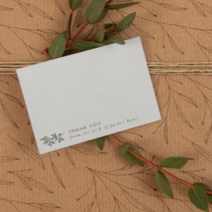 Eggshell & Green Branche Merci du bureau de