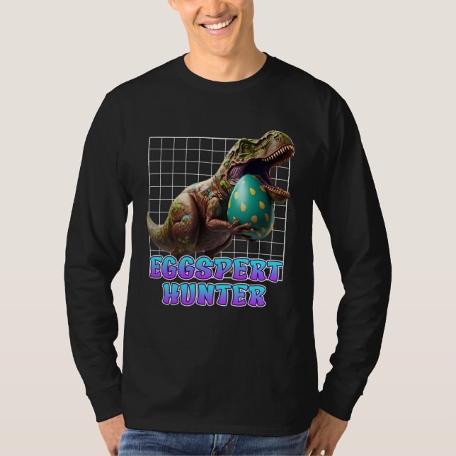 Eggspert Easter Eggs Hunt Dinosaur Easter Bunnies  T-Shirt (Vorderseite)