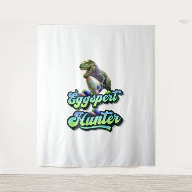 Eggspert Ostereier Hunter Ostern Dinosaurier Ei Wandteppich (Vorderseite)