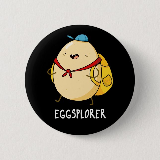 Eggsplorer Funny Egg Explorer Puck Dark BG Button (Vorderseite)