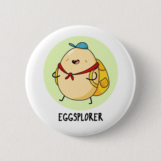 Eggsplorer Funny Egg Explorer Puff Button (Vorderseite)