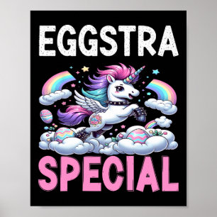 Eggstra Special Kawaii Einhorn Ostern Tag F Poster