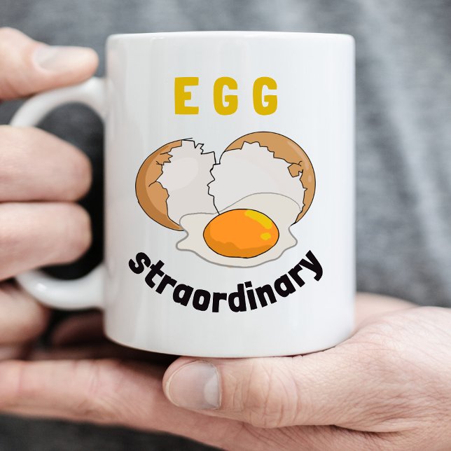 Eggstraganz Funny Mug - Niedlich & Punny Design Kaffeetasse (Start Your Day the Eggstraordinary Way!)