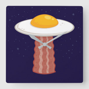 Eggstraterrestrial Quadratische Wanduhr