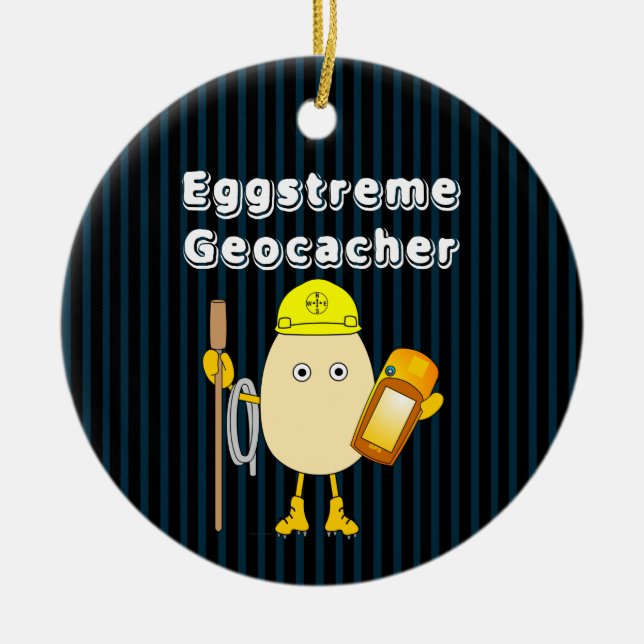 Eggstreme Geocaching Keramik Ornament (Vorne)